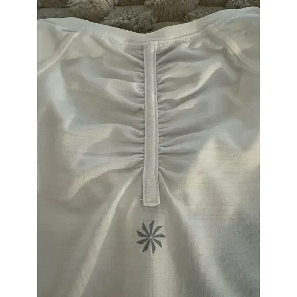 Athleta Womens Tank Green Racerback, White Half Zip, Blue Long Sleeve Lot Size S - Picture 4 of 16